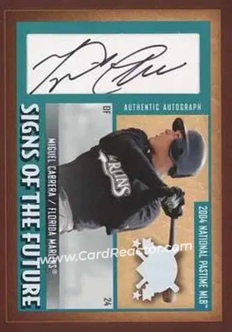 2004 Fleer National Pastime - Signs of the Future White #SF-MC - Miguel Cabrera - Florida Marlins - Front