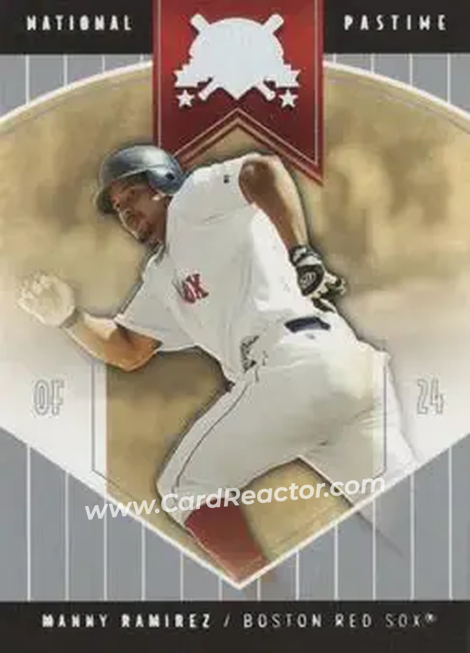 2004 Fleer National Pastime - White Foil #10 - Manny Ramirez - Boston Red Sox - Front