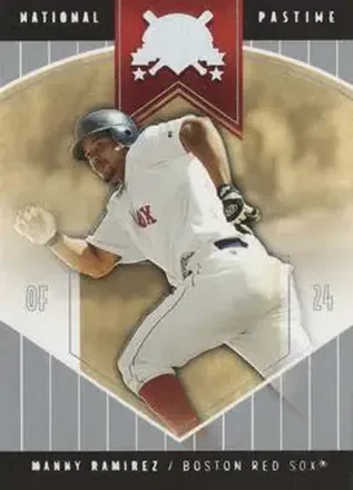 2004 Fleer National Pastime - White Foil #10 - Manny Ramirez - Boston Red Sox