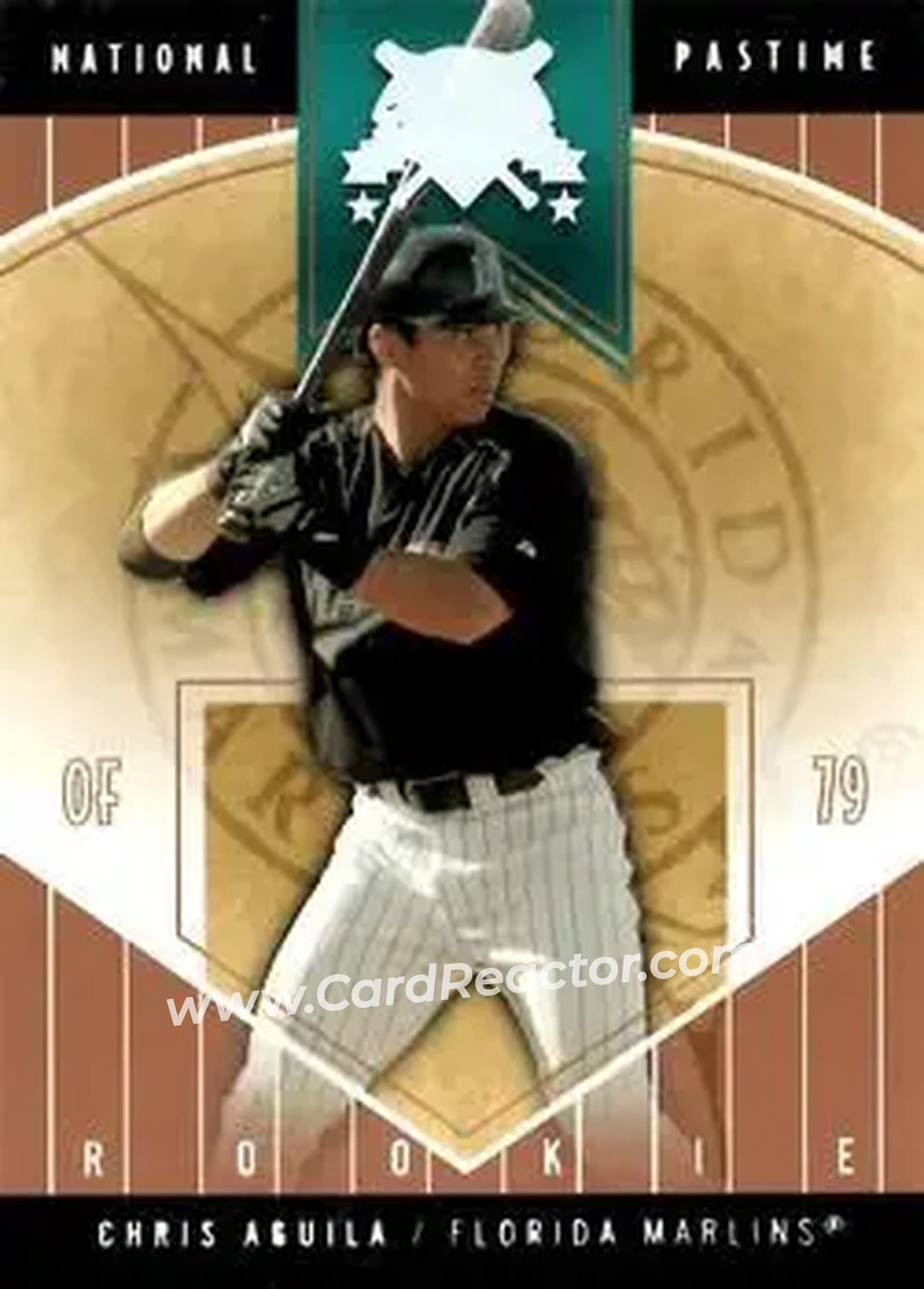 2004 Fleer National Pastime - White Foil #74 - Chris Aguila - Florida Marlins - Front