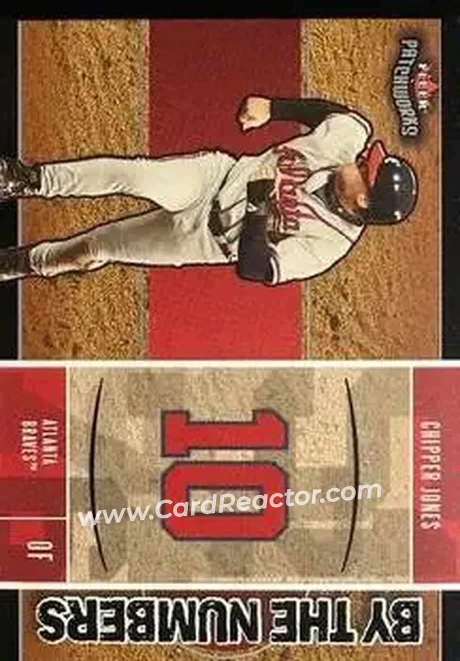 2004 Fleer Patchworks - By the Numbers #13BN - Chipper Jones - Atlanta Braves - Front 2004 Fleer Patchworks - By the Numbers #13BN - Chipper Jones - Atlanta Braves - Front
