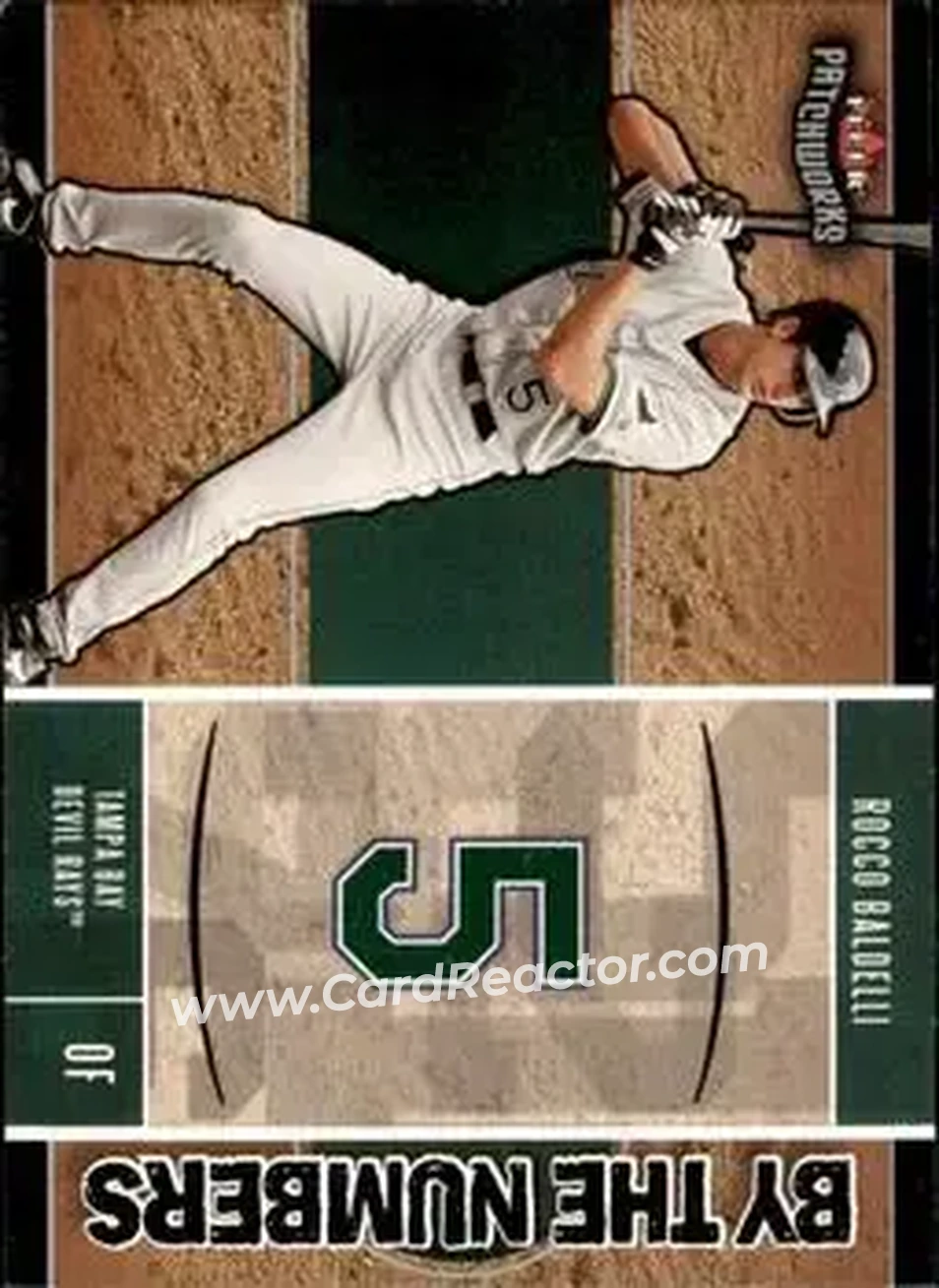 2004 Fleer Patchworks - By the Numbers #15BN - Rocco Baldelli - Tampa Bay Devil Rays - Front