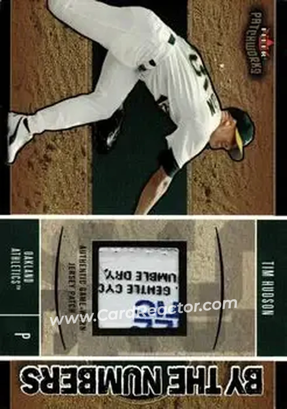 2004 Fleer Patchworks - By the Numbers Patch #BN/TH - Tim Hudson - Oakland Athletics - Front
