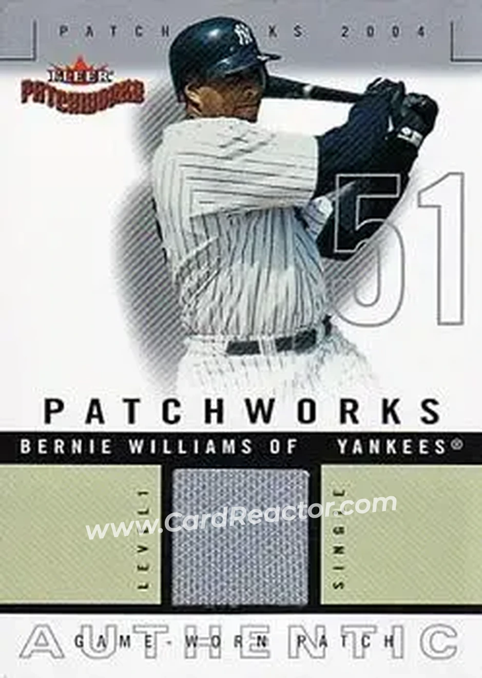 2004 Fleer Patchworks - Game Used Level 1 #PW-BW - Bernie Williams - New York Yankees - Front
