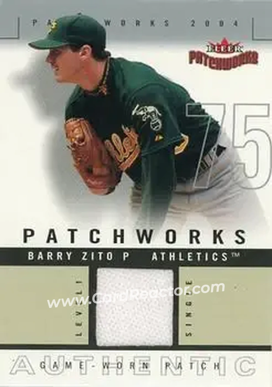 2004 Fleer Patchworks - Game Used Level 1 #PW-BZ - Barry Zito - Oakland Athletics - Front