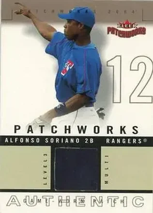 2004 Fleer Patchworks - Game Used Patch #PW-AS - Alfonso Soriano - Texas Rangers