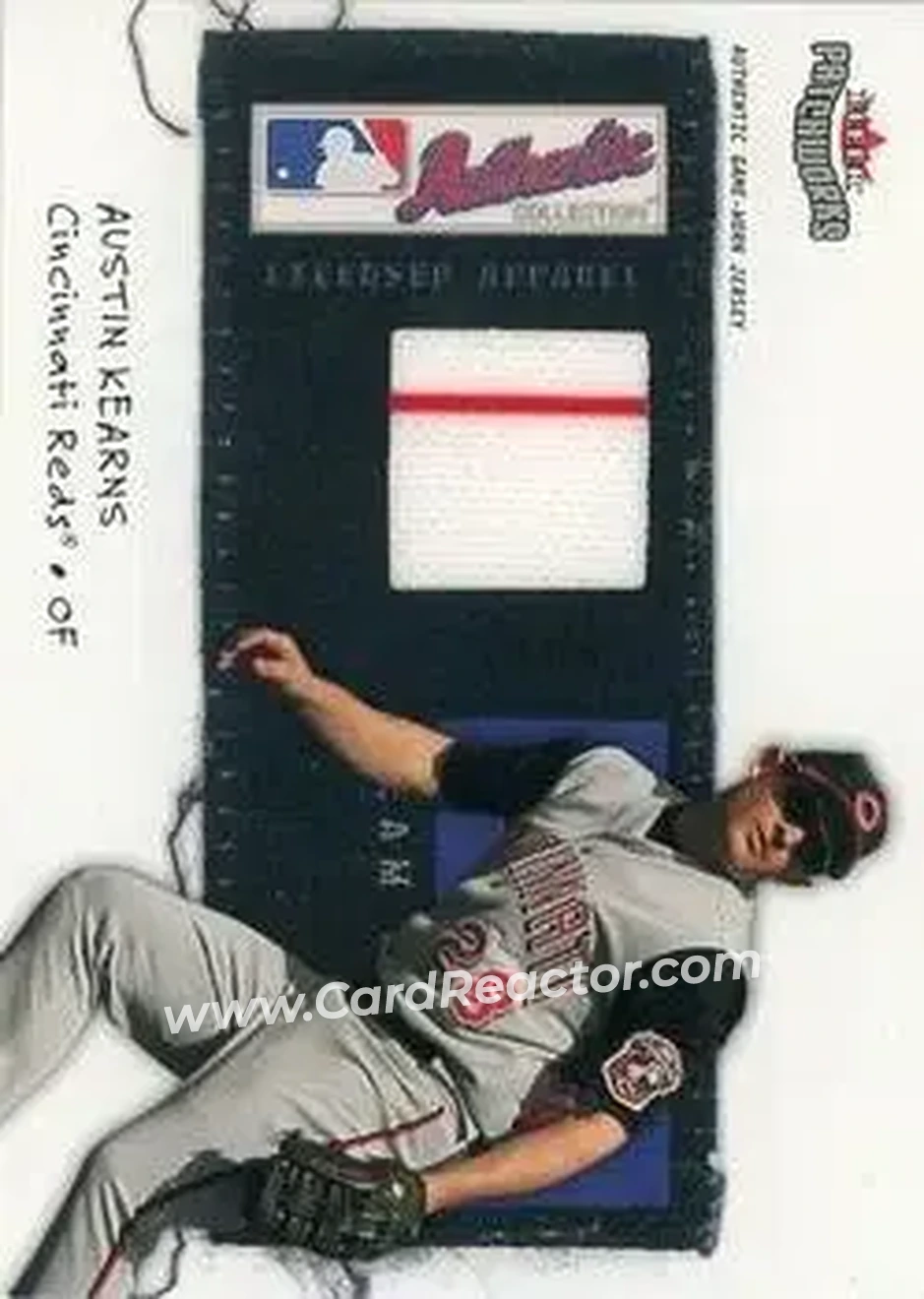 2004 Fleer Patchworks - Licensed Apparel #LA-AK - Austin Kearns - Cincinnati Reds - Front 2004 Fleer Patchworks - Licensed Apparel #LA-AK - Austin Kearns - Cincinnati Reds - Front