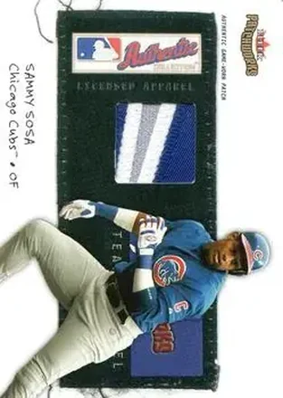 2004 Fleer Patchworks - Licensed Apparel Nameplate #LA-SS - Sammy Sosa - Chicago Cubs