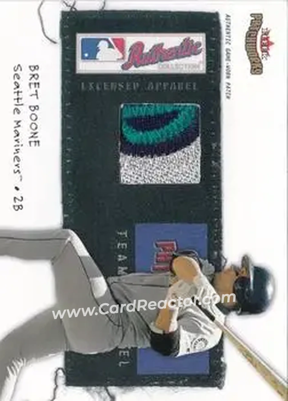 2004 Fleer Patchworks - Licensed Apparel Team Name #LA-BB - Bret Boone - Seattle Mariners - Front 2004 Fleer Patchworks - Licensed Apparel Team Name #LA-BB - Bret Boone - Seattle Mariners - Front