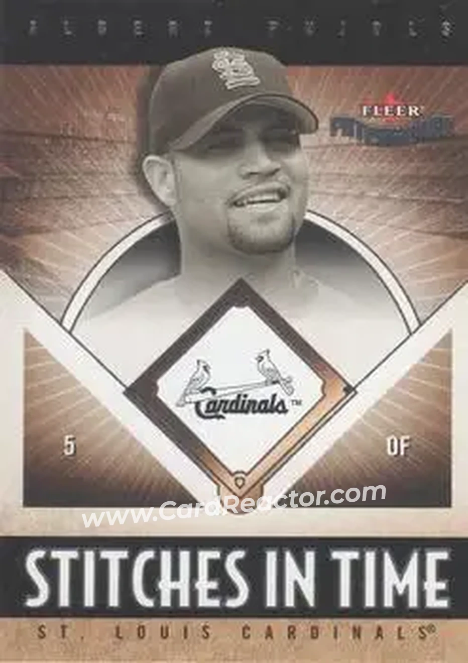 2004 Fleer Patchworks - Stitches in Time #1 ST - Albert Pujols - St. Louis Cardinals - Front