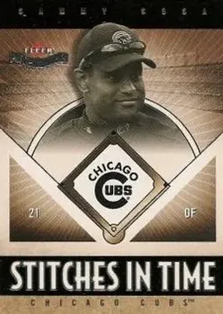 2004 Fleer Patchworks - Stitches in Time #12 ST - Sammy Sosa - Chicago Cubs