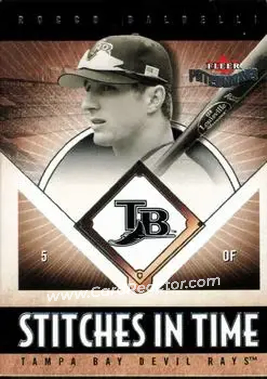2004 Fleer Patchworks - Stitches in Time #20 ST - Rocco Baldelli - Tampa Bay Devil Rays - Front 2004 Fleer Patchworks - Stitches in Time #20 ST - Rocco Baldelli - Tampa Bay Devil Rays - Front