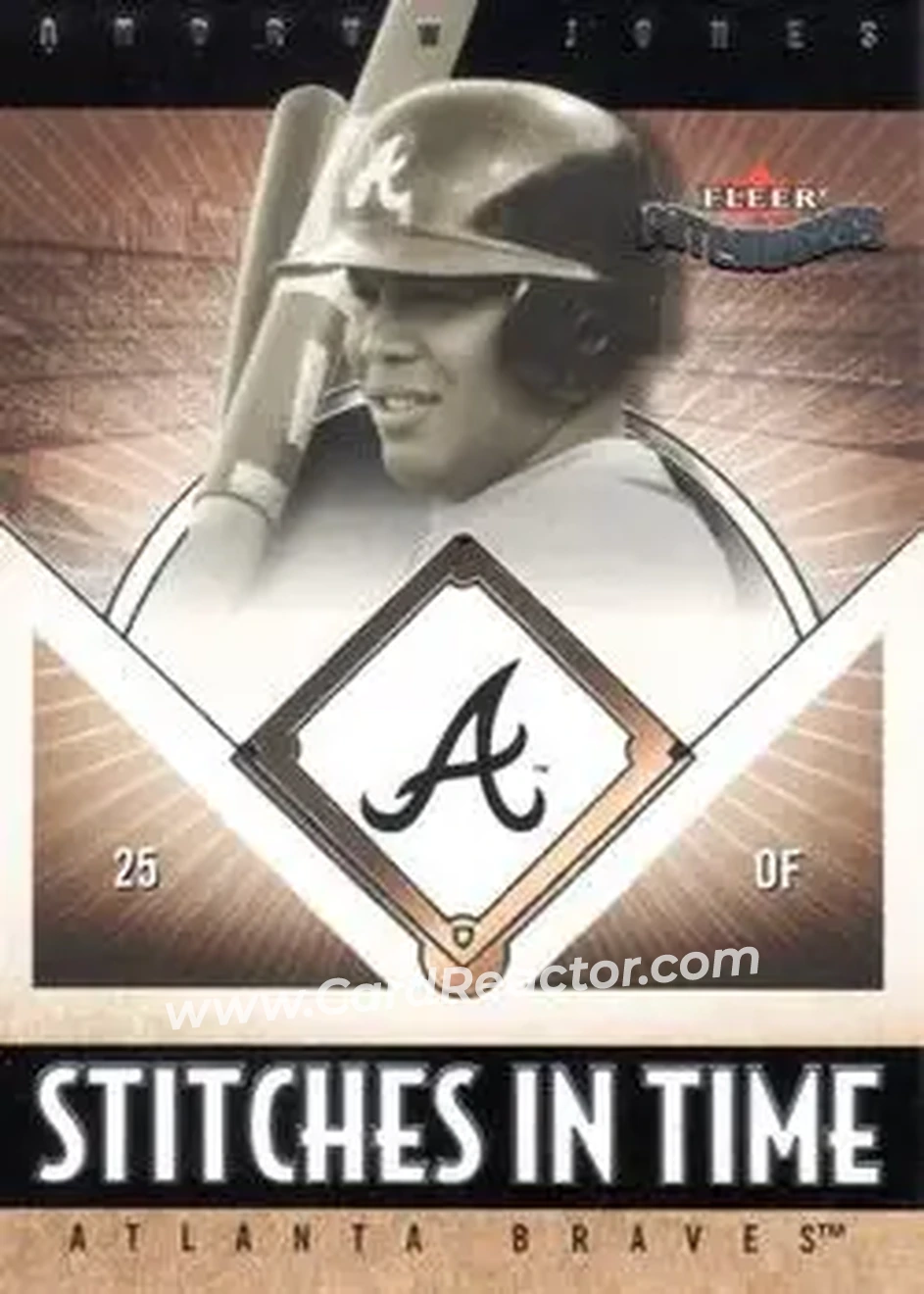 2004 Fleer Patchworks - Stitches in Time #25 ST - Andruw Jones - Atlanta Braves - Front 2004 Fleer Patchworks - Stitches in Time #25 ST - Andruw Jones - Atlanta Braves - Front