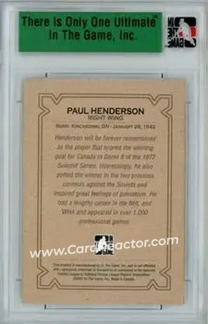 2006-07 In The Game Ultimate Memorabilia #NNO - Paul Henderson - Toronto Maple Leafs - Back