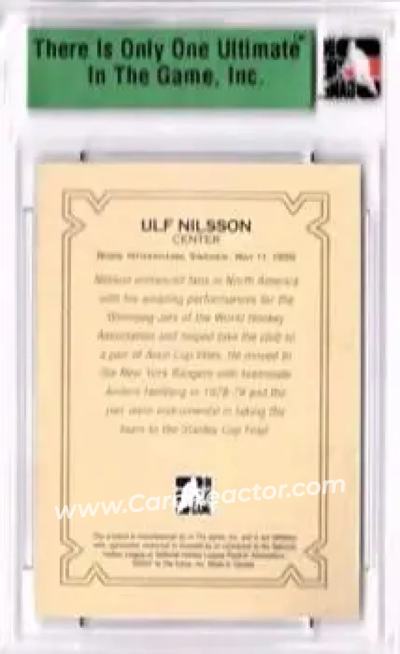 2006-07 In The Game Ultimate Memorabilia #NNO - Ulf Nilsson - New York Rangers - Back