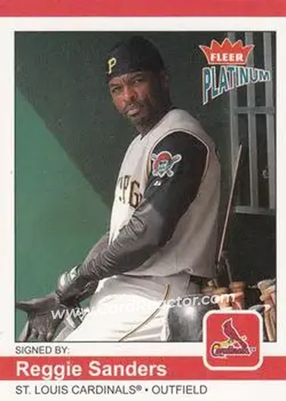 2004 Fleer Platinum #6 - Reggie Sanders - St. Louis Cardinals - Front