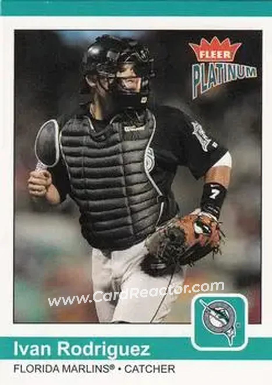 2004 Fleer Platinum #7 - Ivan Rodriguez - Florida Marlins - Front