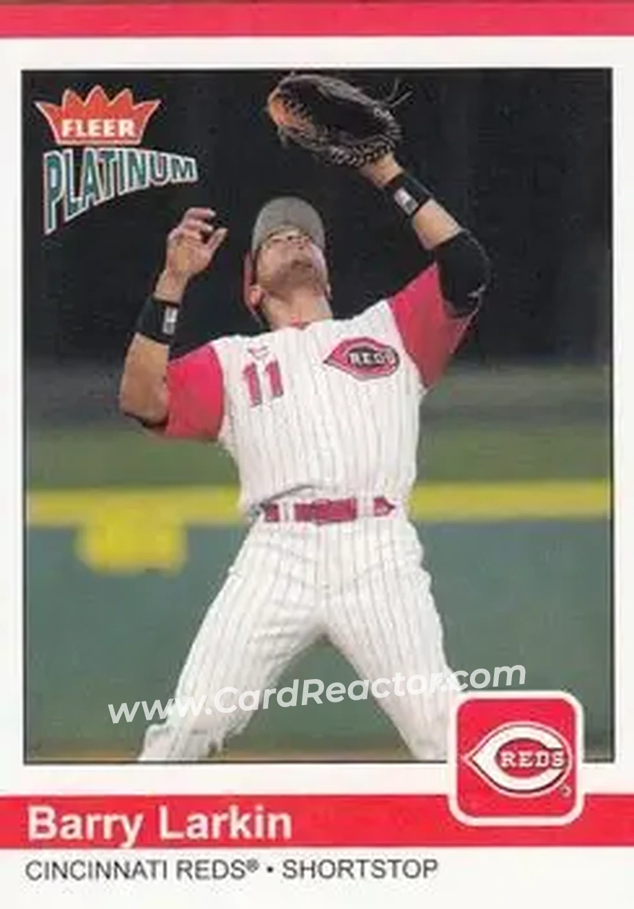 2004 Fleer Platinum #11 - Barry Larkin - Cincinnati Reds - Front 2004 Fleer Platinum #11 - Barry Larkin - Cincinnati Reds - Front