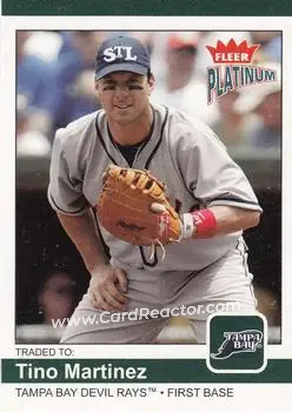 2004 Fleer Platinum #18 - Tino Martinez - Tampa Bay Devil Rays - Front