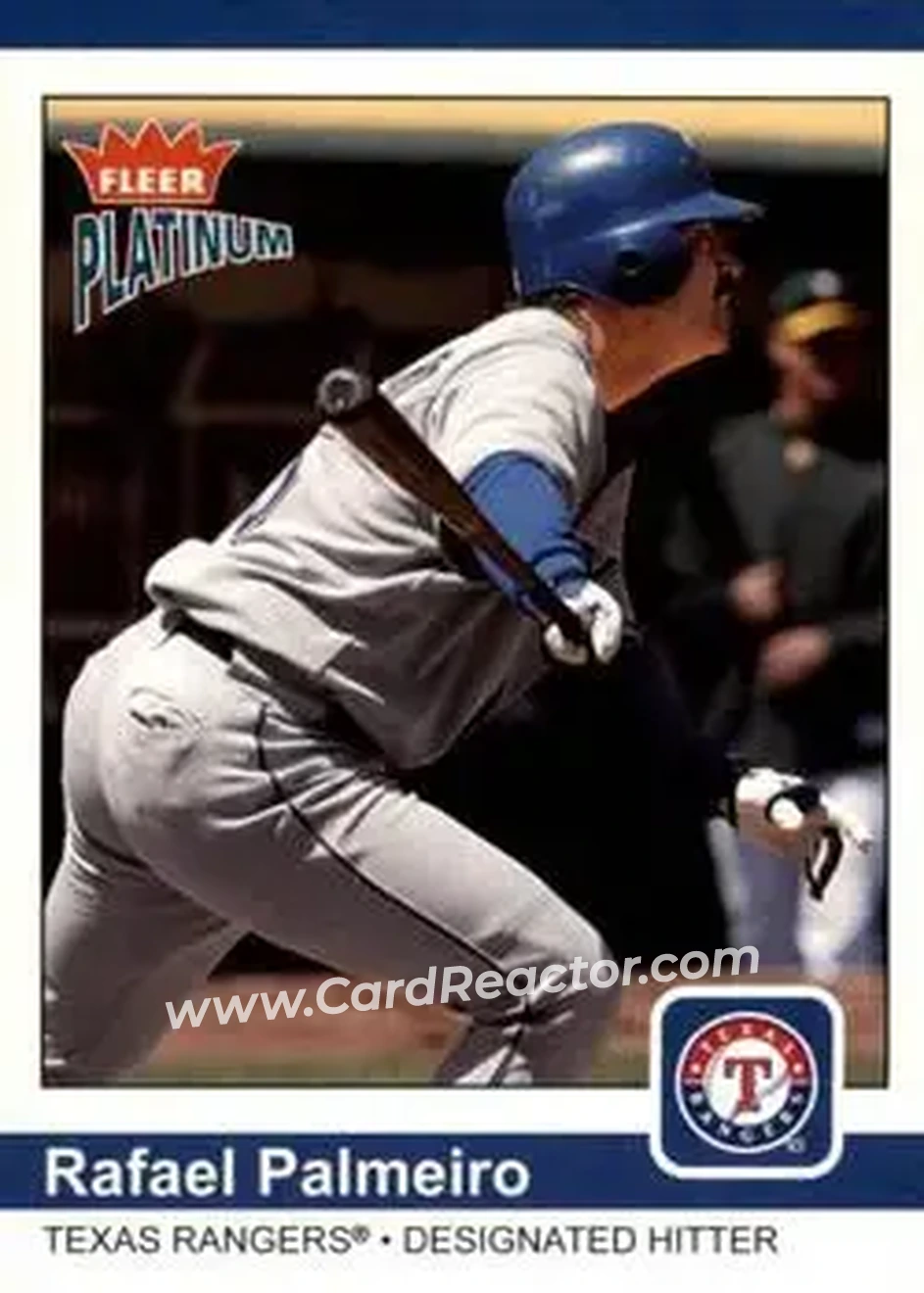 2004 Fleer Platinum #38 - Rafael Palmeiro - Texas Rangers - Front 2004 Fleer Platinum #38 - Rafael Palmeiro - Texas Rangers - Front