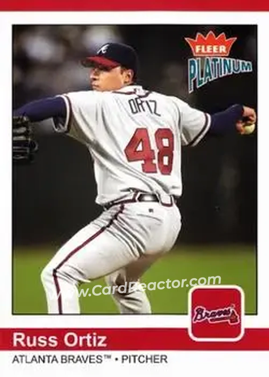 2004 Fleer Platinum #50 - Russ Ortiz - Atlanta Braves - Front 2004 Fleer Platinum #50 - Russ Ortiz - Atlanta Braves - Front