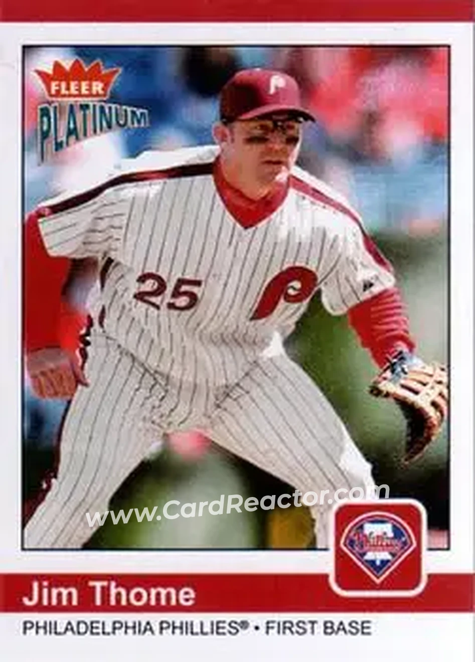 2004 Fleer Platinum #99 - Jim Thome - Philadelphia Phillies - Front 2004 Fleer Platinum #99 - Jim Thome - Philadelphia Phillies - Front