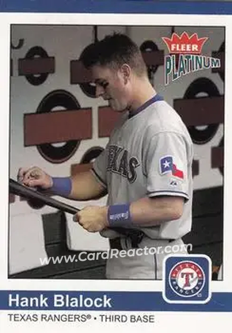 2004 Fleer Platinum #119 - Hank Blalock - Texas Rangers - Front 2004 Fleer Platinum #119 - Hank Blalock - Texas Rangers - Front