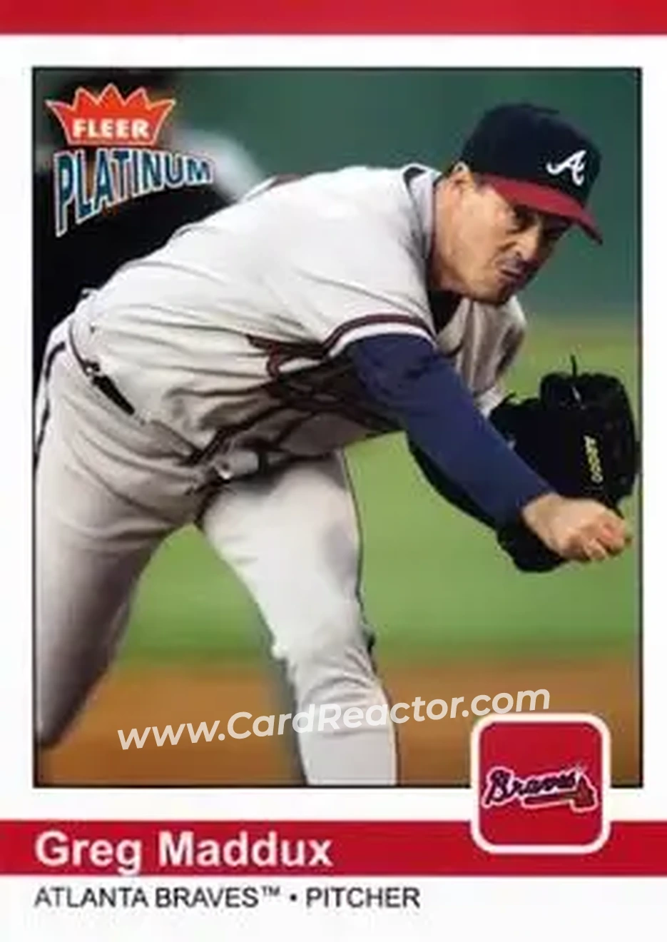2004 Fleer Platinum #136 - Greg Maddux - Atlanta Braves - Front 2004 Fleer Platinum #136 - Greg Maddux - Atlanta Braves - Front