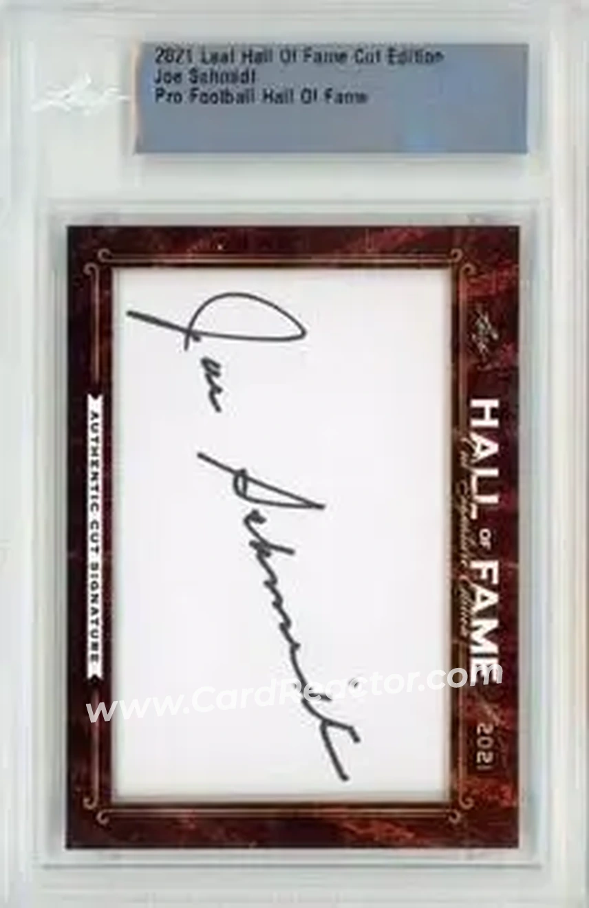 2021 Leaf Hall of Fame Cut Signature Edition #NNO - Joe Schmidt - Front