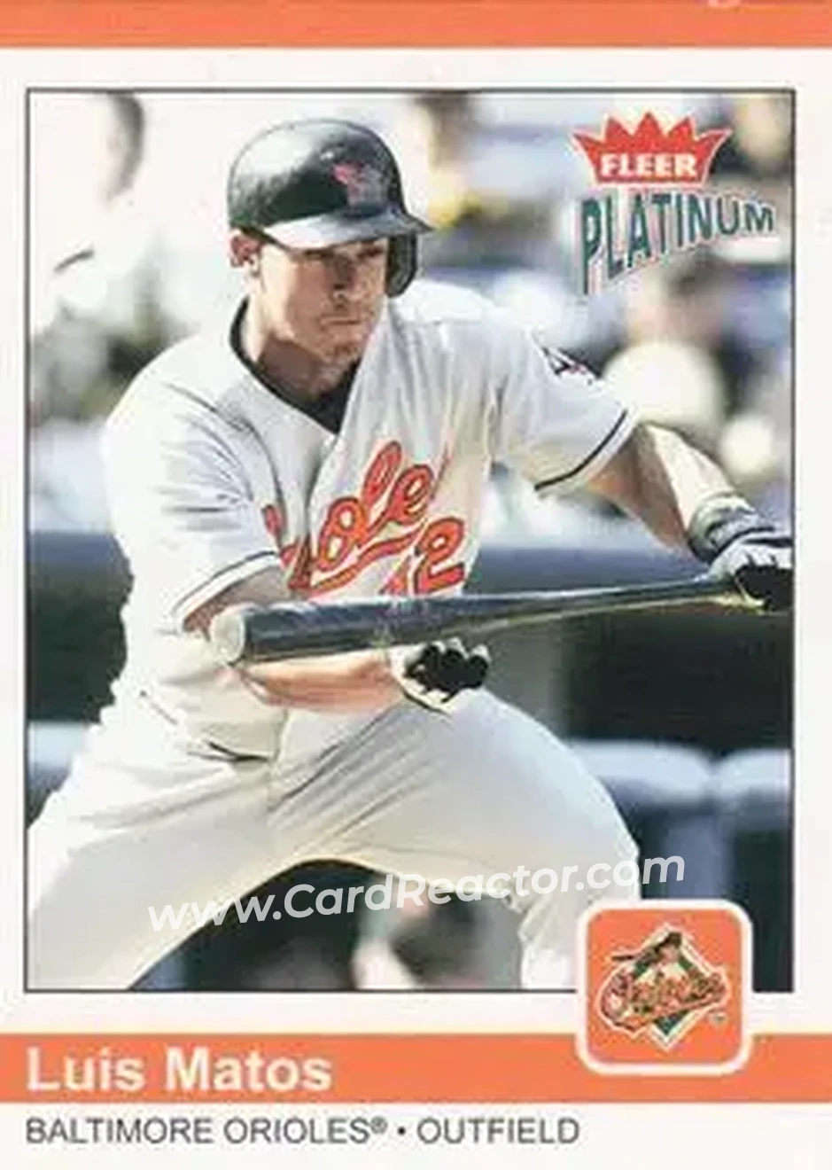 2004 Fleer Platinum #14 - Luis Matos - Baltimore Orioles - Front 2004 Fleer Platinum #14 - Luis Matos - Baltimore Orioles - Front