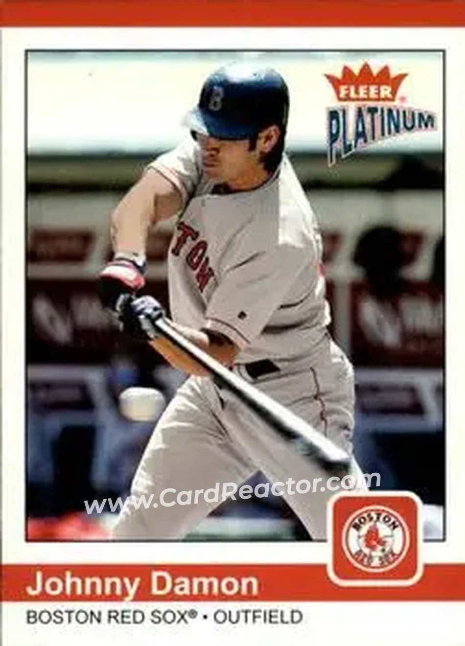 2004 Fleer Platinum #137 - Johnny Damon - Boston Red Sox - Front 2004 Fleer Platinum #137 - Johnny Damon - Boston Red Sox - Front