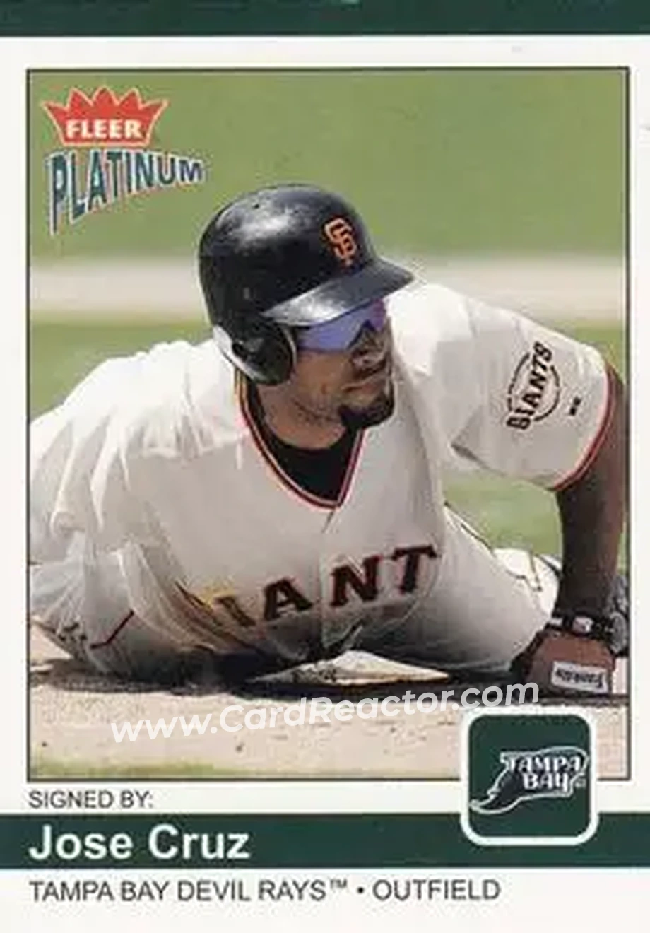 2004 Fleer Platinum #142 - Jose Cruz - Tampa Bay Devil Rays - Front