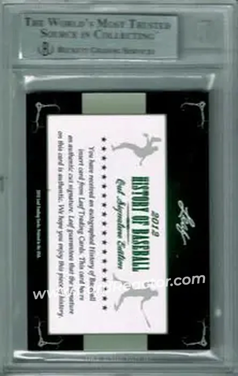 2012 Leaf Cut Signature History of Baseball #NNO - Bob Rush - Back