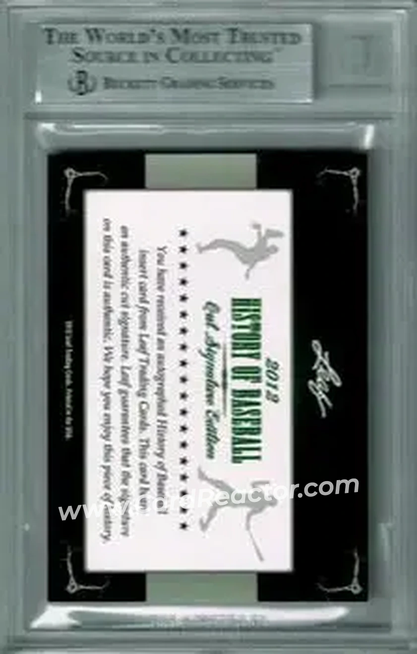 2012 Leaf Cut Signature History of Baseball #NNO - Bob Shaw - Back