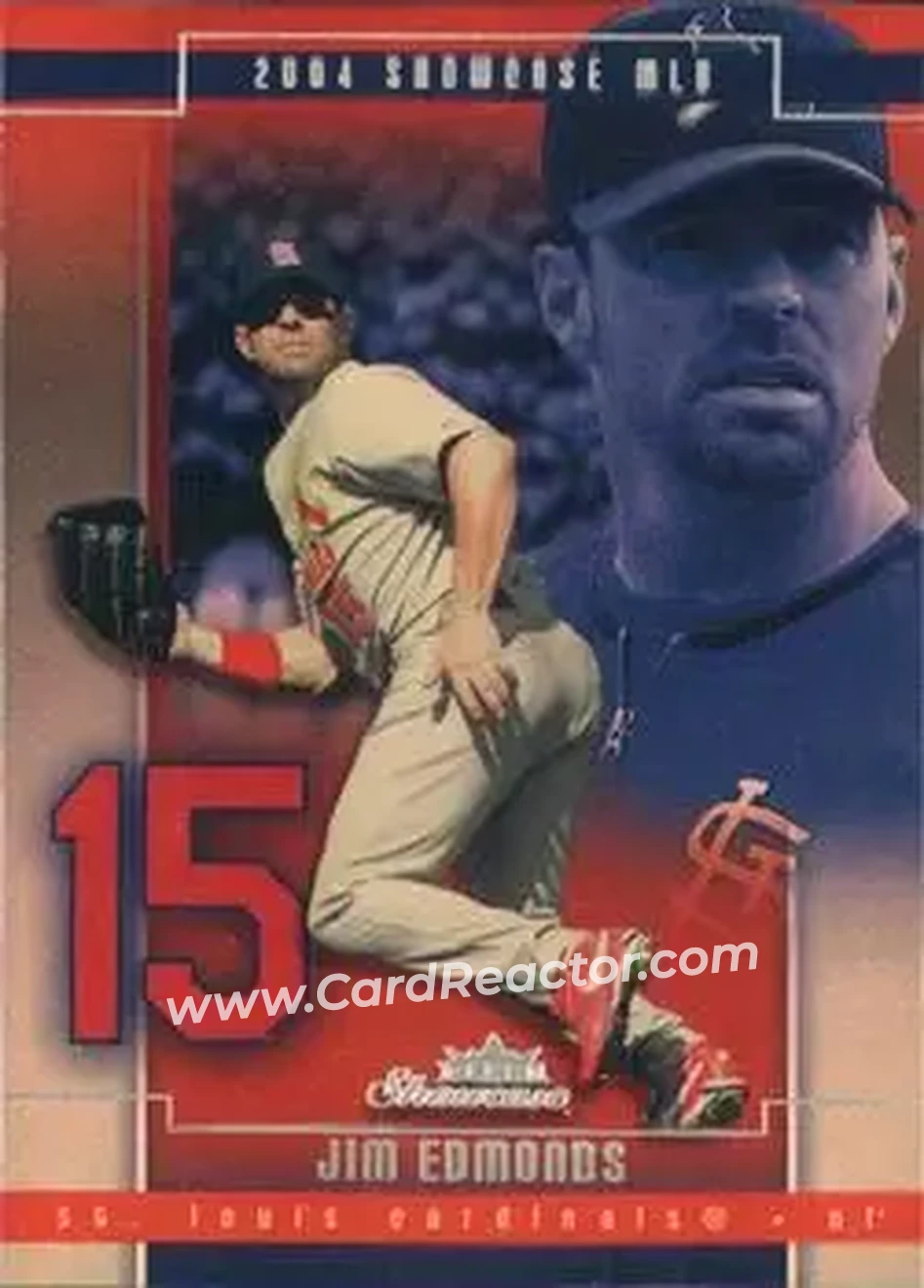2004 Fleer Showcase #19 - Jim Edmonds - St. Louis Cardinals - Front