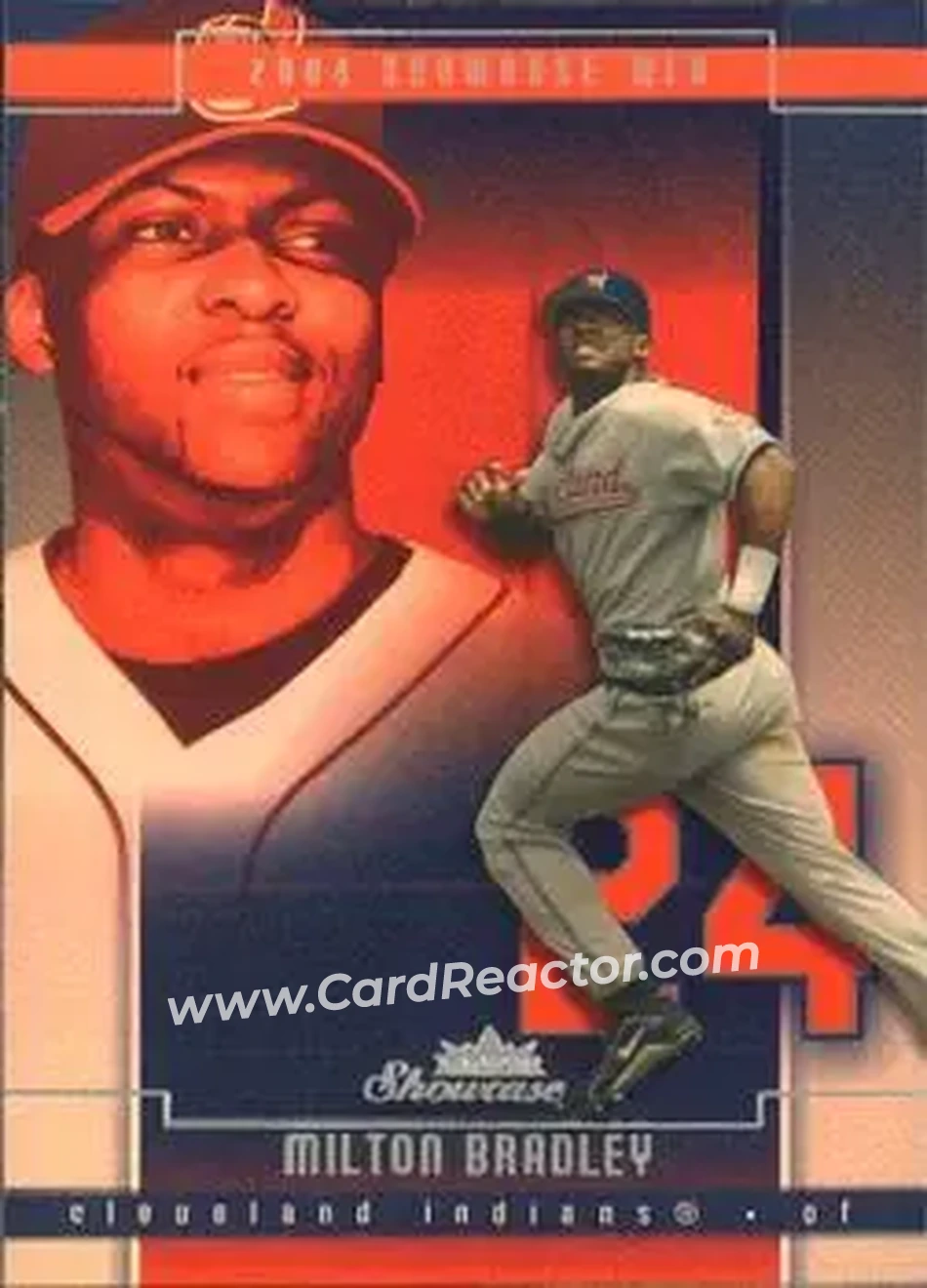 2004 Fleer Showcase #80 - Milton Bradley - Cleveland Indians - Front