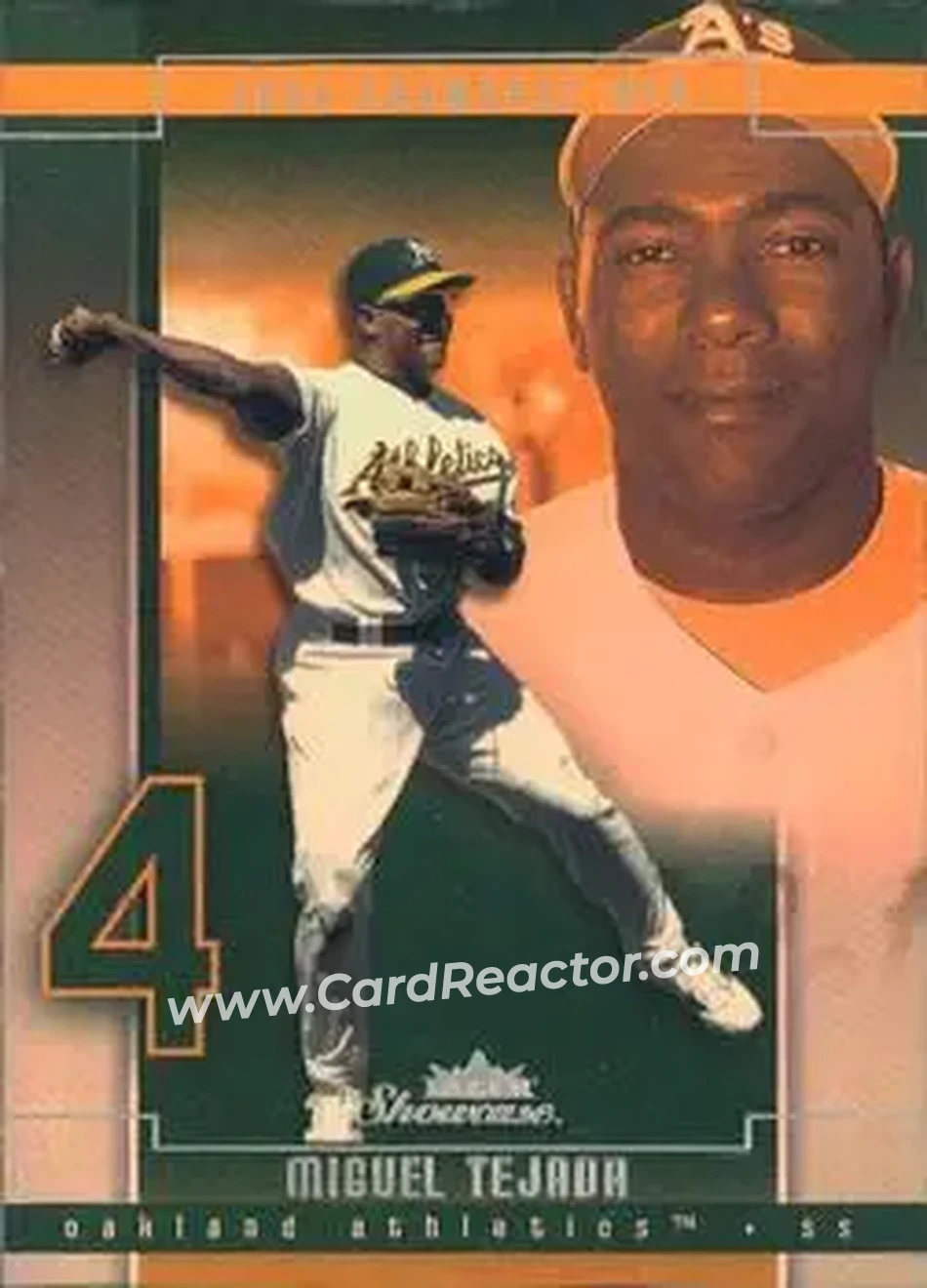 2004 Fleer Showcase #99 - Miguel Tejada - Oakland Athletics - Front