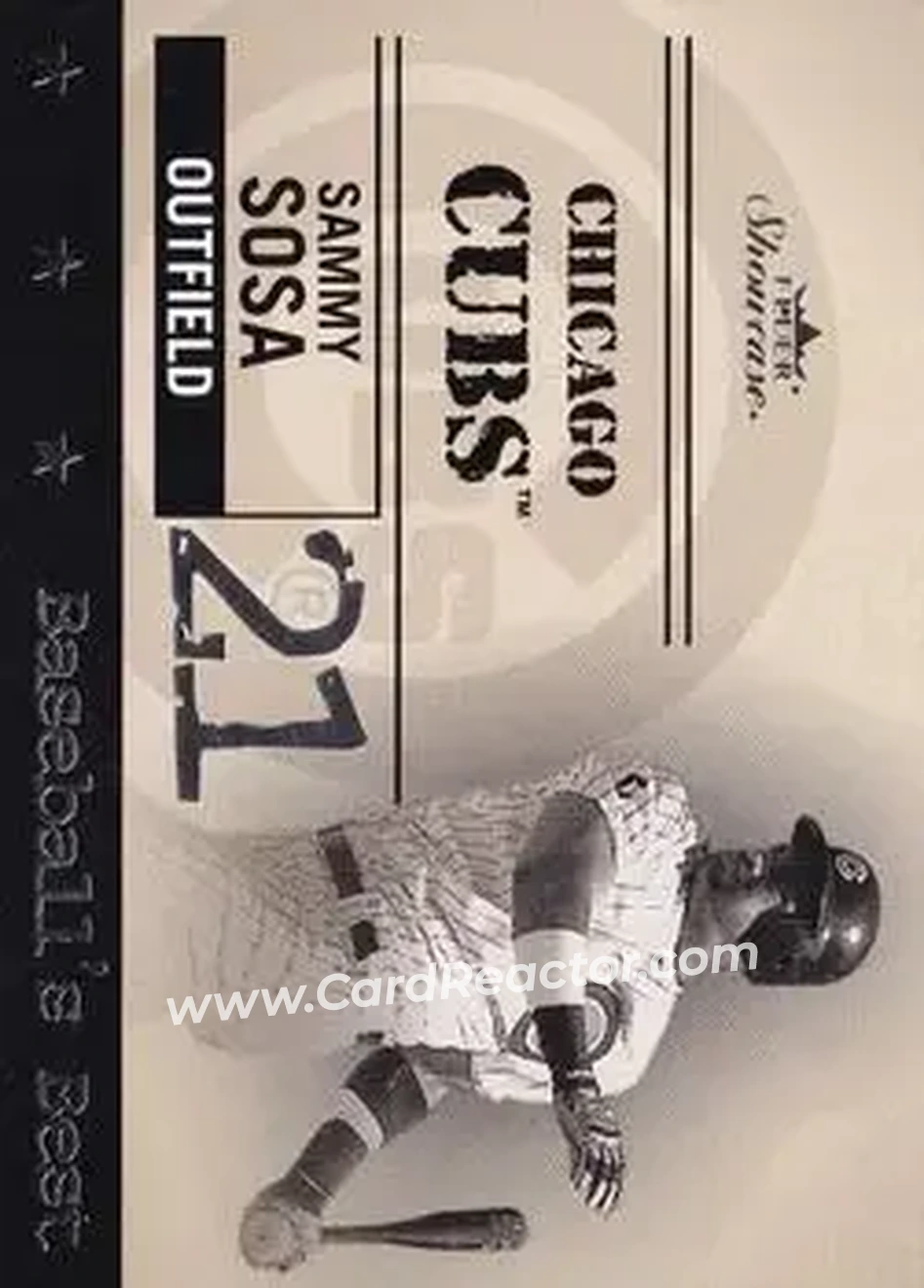 2004 Fleer Showcase - Baseball's Best #9 BB - Sammy Sosa - Chicago Cubs - Front 2004 Fleer Showcase - Baseball's Best #9 BB - Sammy Sosa - Chicago Cubs - Front
