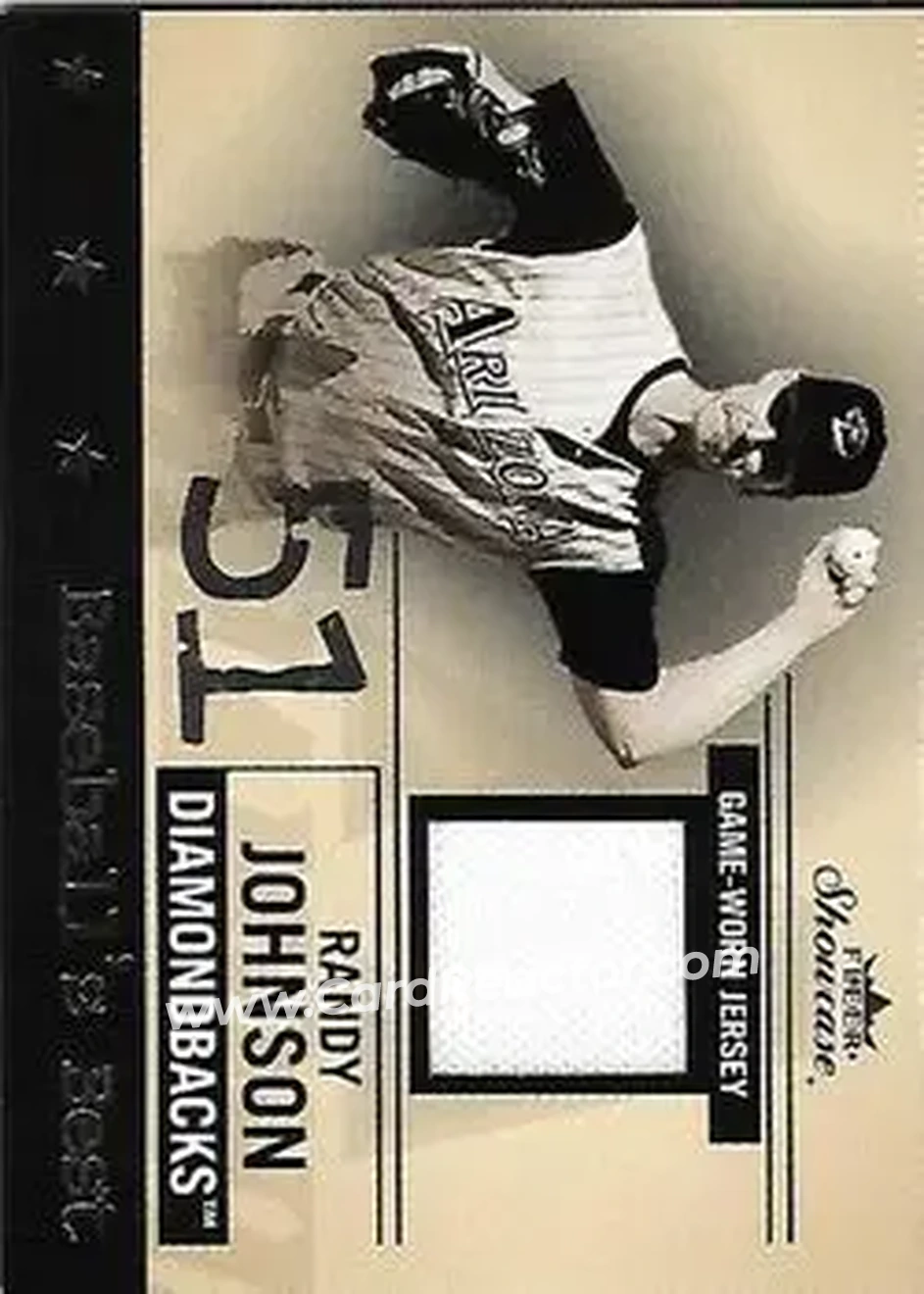 2004 Fleer Showcase - Baseball's Best Game-Worn Gold #BB/RJ - Randy Johnson - Arizona Diamondbacks - Front