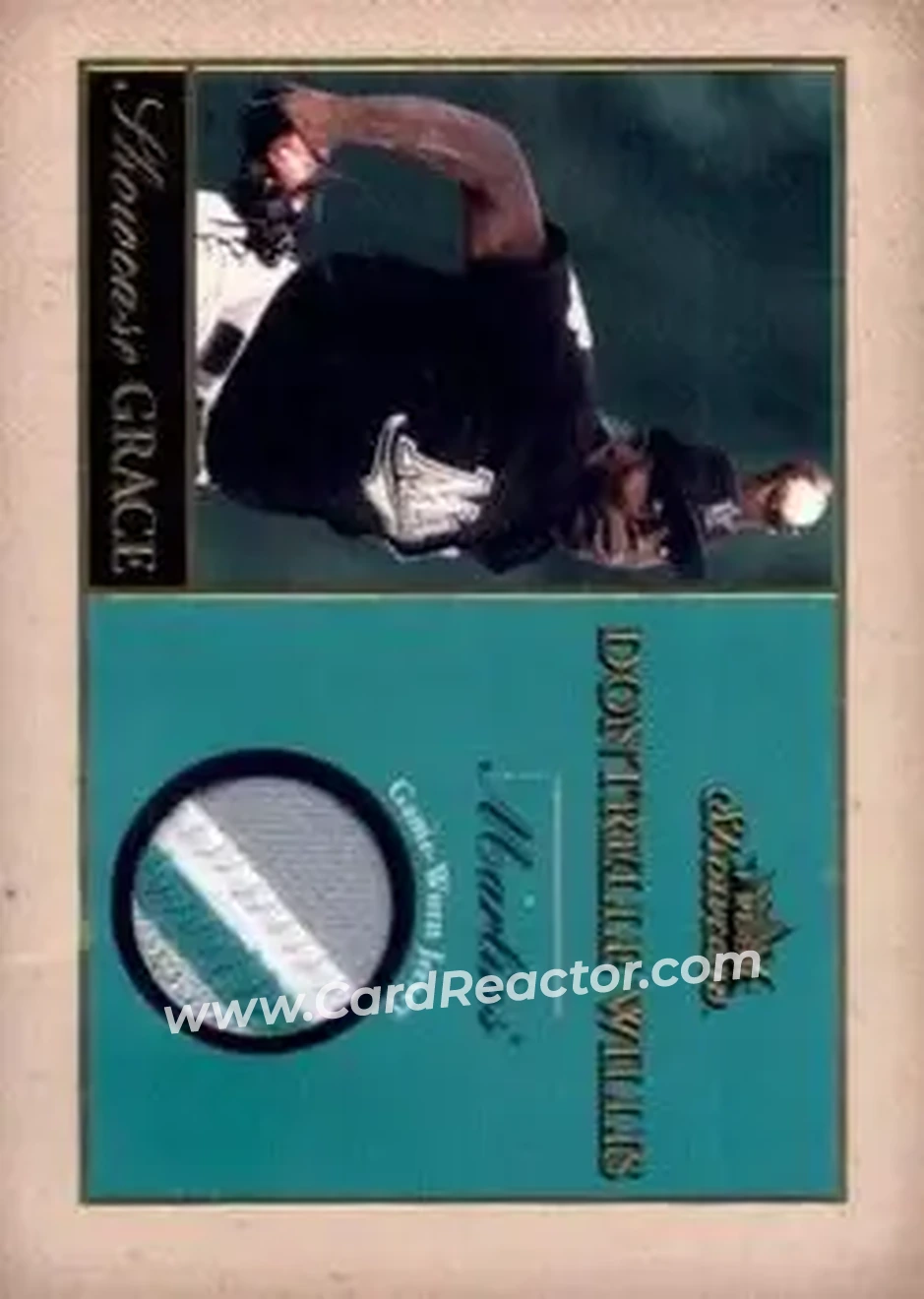 2004 Fleer Showcase - Showcase Grace Game-Worn #SG-DW - Dontrelle Willis - Florida Marlins - Front 2004 Fleer Showcase - Showcase Grace Game-Worn #SG-DW - Dontrelle Willis - Florida Marlins - Front
