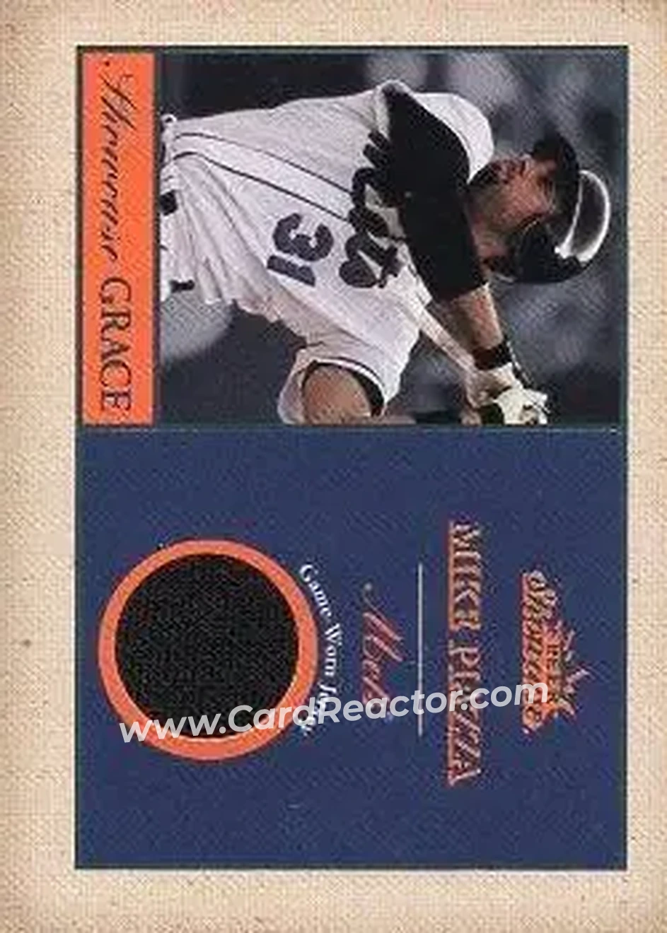 2004 Fleer Showcase - Showcase Grace Game-Worn #SG-MP - Mike Piazza - New York Mets - Front