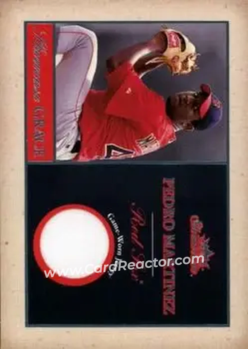 2004 Fleer Showcase - Showcase Grace Game-Worn #SG-PM - Pedro Martinez - Boston Red Sox - Front
