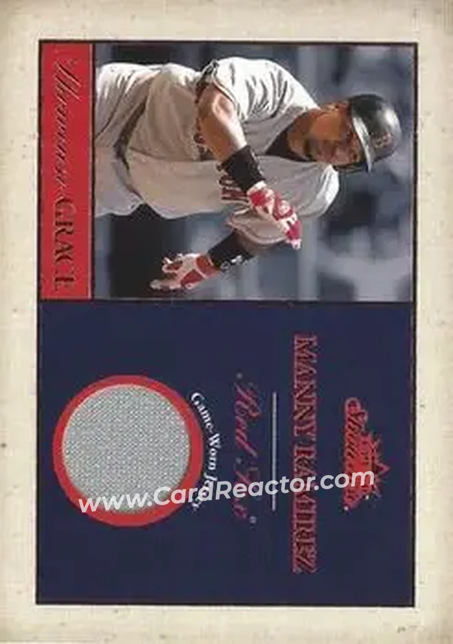 2004 Fleer Showcase - Showcase Grace Game-Worn Gold #SG-MR - Manny Ramirez - Boston Red Sox - Front