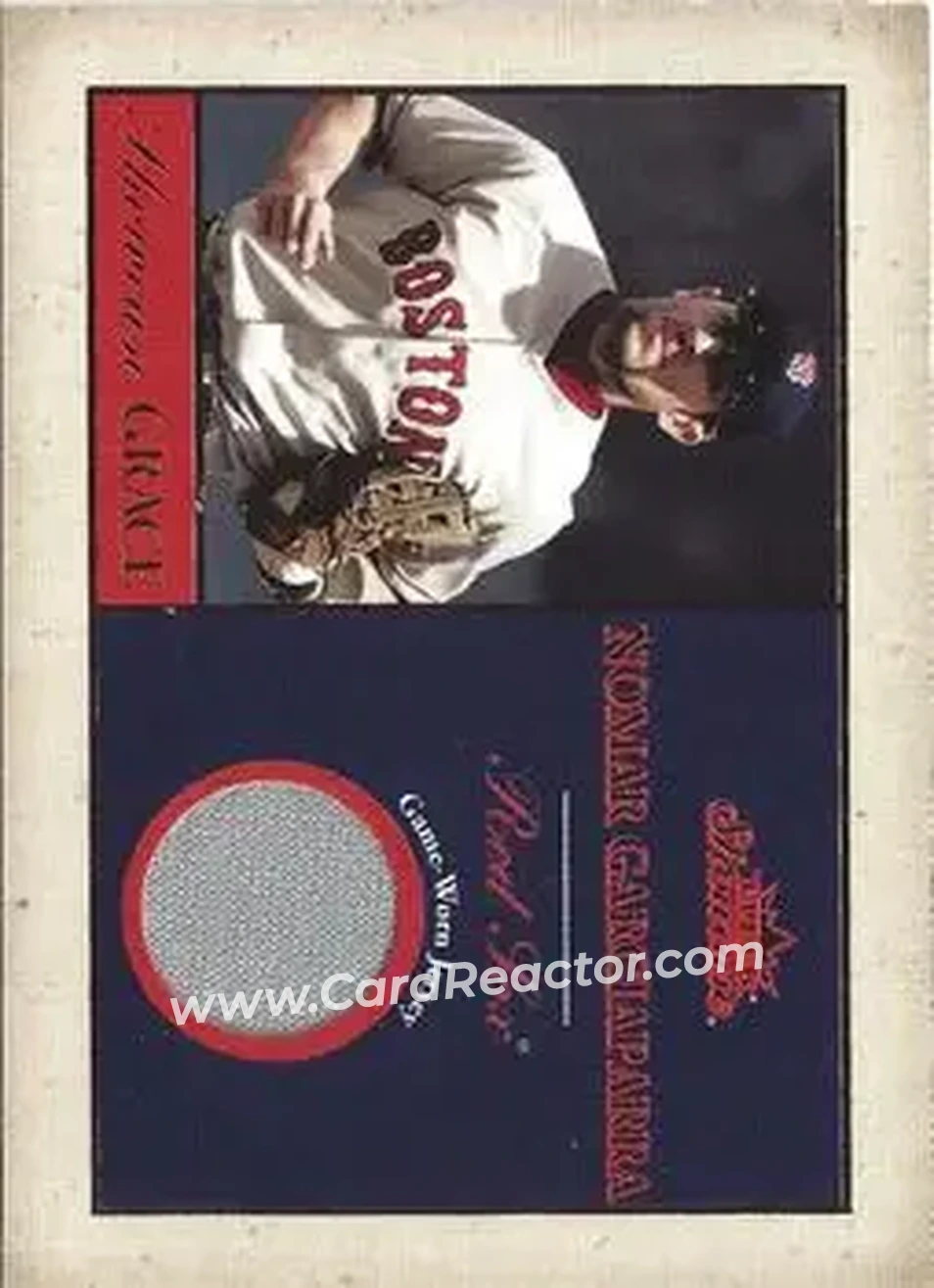 2004 Fleer Showcase - Showcase Grace Game-Worn Gold #SG-NG - Nomar Garciaparra - Boston Red Sox - Front