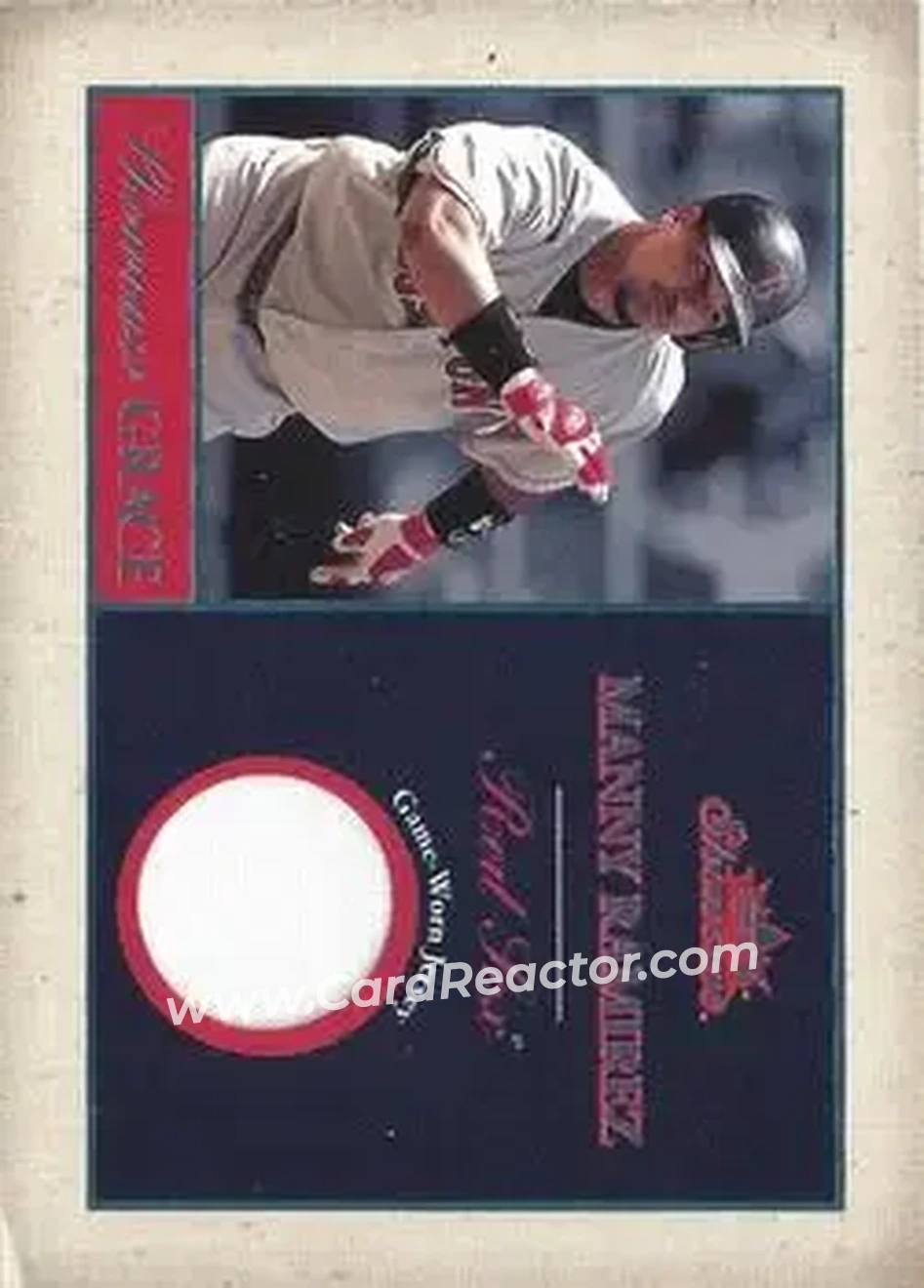 2004 Fleer Showcase - Showcase Grace Game-Worn Reward #SG-MR - Manny Ramirez - Boston Red Sox - Front