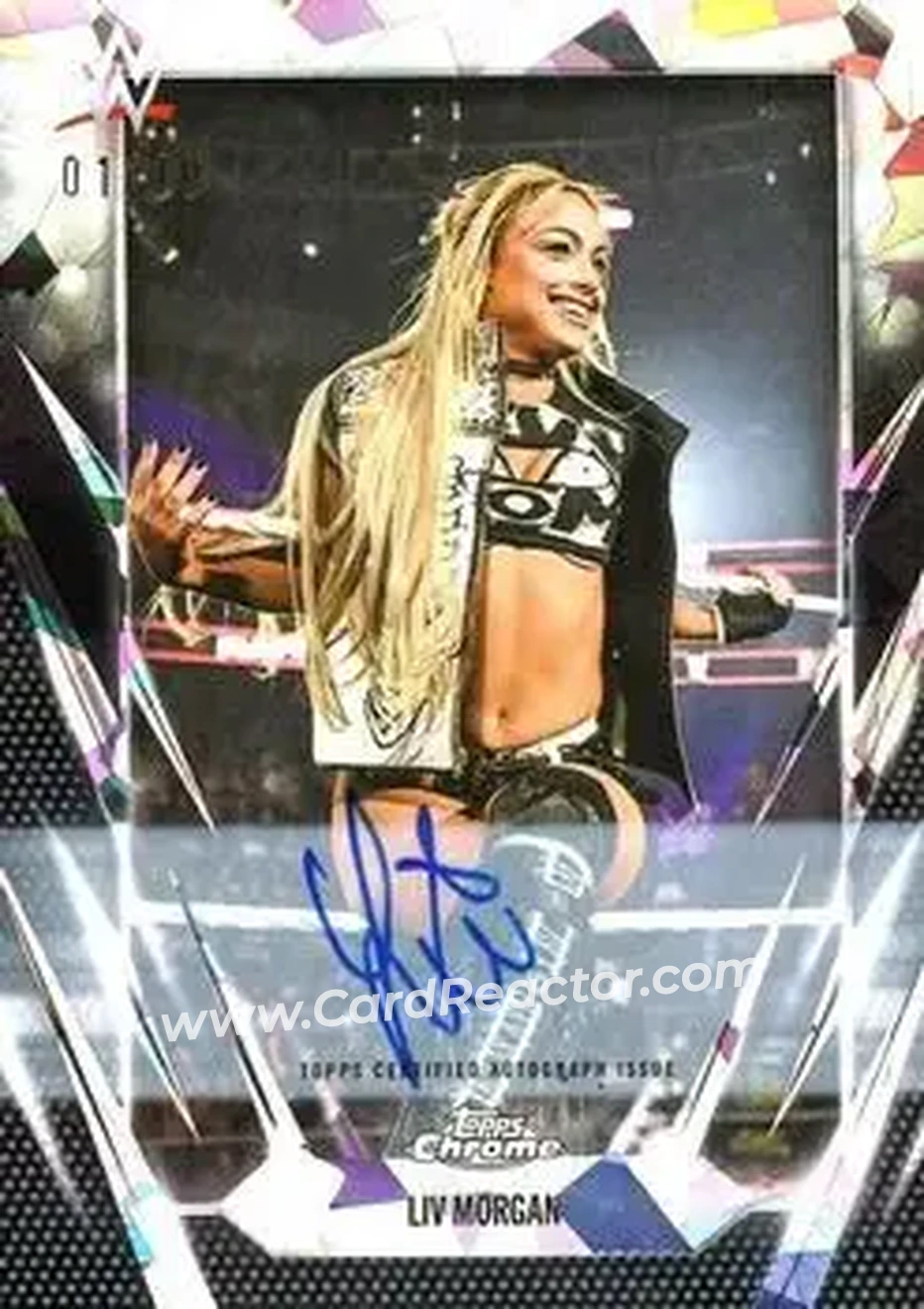 2026 Topps Chrome Sapphire Edition WWE - Base Autographs Black #BCA-LIM - Liv Morgan - Front 2026 Topps Chrome Sapphire Edition WWE - Base Autographs Black #BCA-LIM - Liv Morgan - Front
