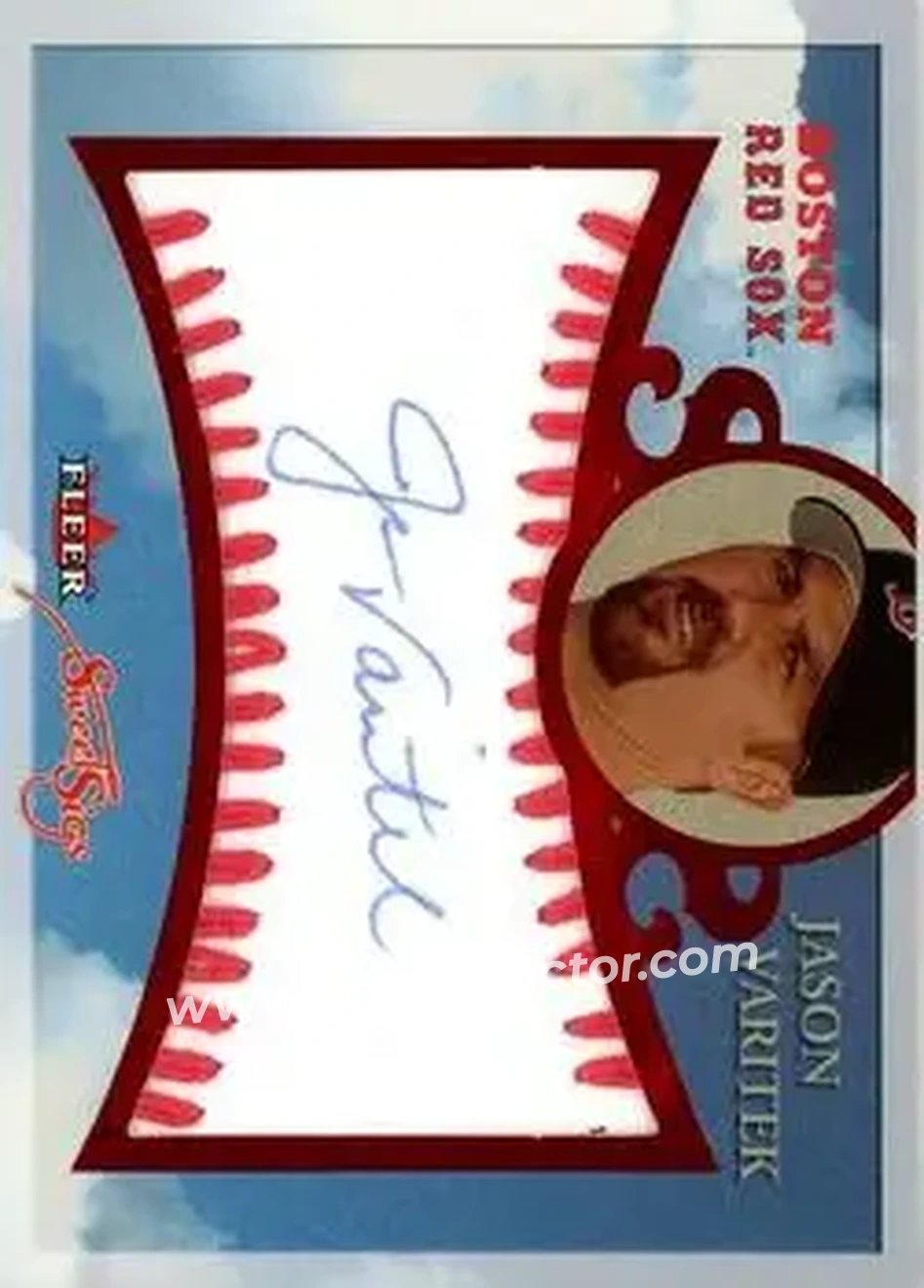 2004 Fleer Sweet Sigs - Autograph Red #SG-JV - Jason Varitek - Boston Red Sox - Front 2004 Fleer Sweet Sigs - Autograph Red #SG-JV - Jason Varitek - Boston Red Sox - Front