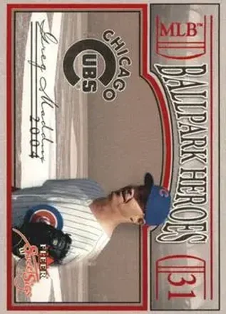 2004 Fleer Sweet Sigs - Ballpark Heroes #18BH - Greg Maddux - Chicago Cubs