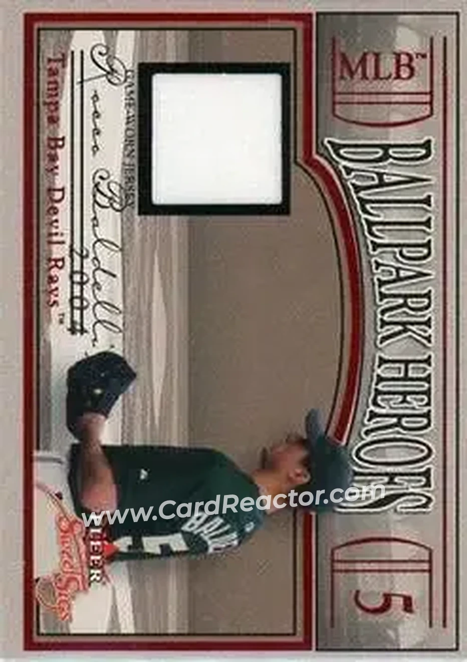 2004 Fleer Sweet Sigs - Ballpark Heroes Jersey Red #BH-RB - Rocco Baldelli - Tampa Bay Devil Rays - Front