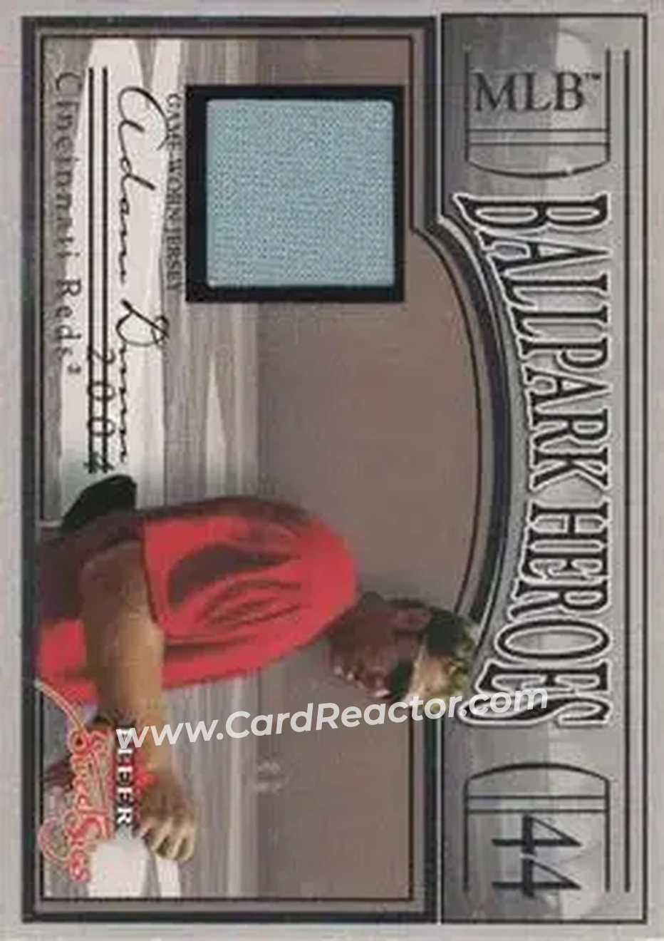 2004 Fleer Sweet Sigs - Ballpark Heroes Jersey Silver #BH-AD - Adam Dunn - Cincinnati Reds - Front